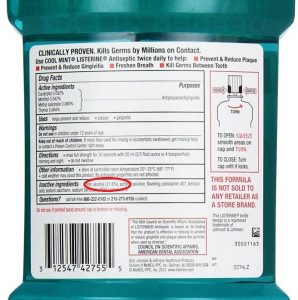 The label from a listerine bottle